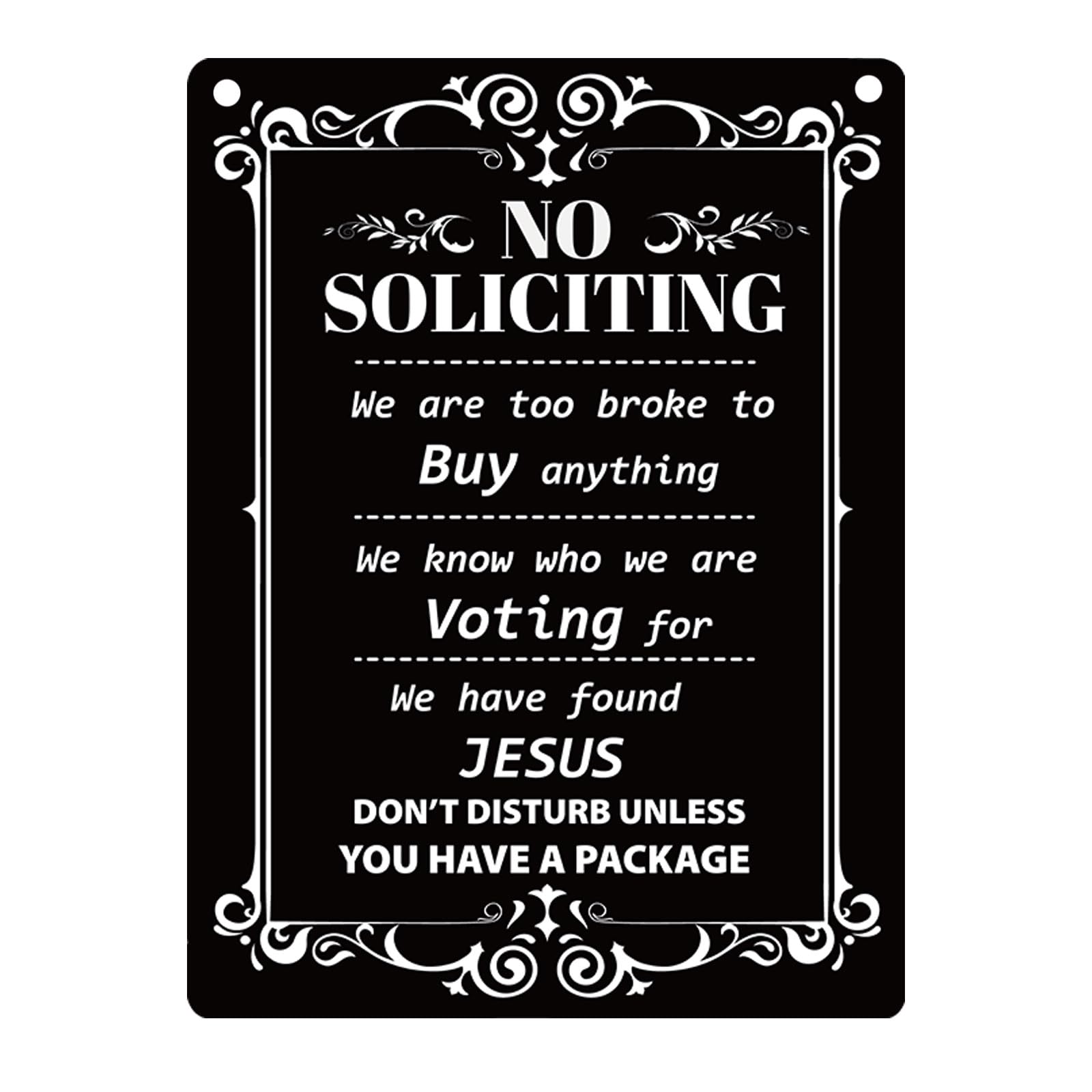 No Soliciting Sign for House Front Door, 7.9"x5.9" Self Adhesive No Soliciting Yard Sign No Soliciting Door Sticker