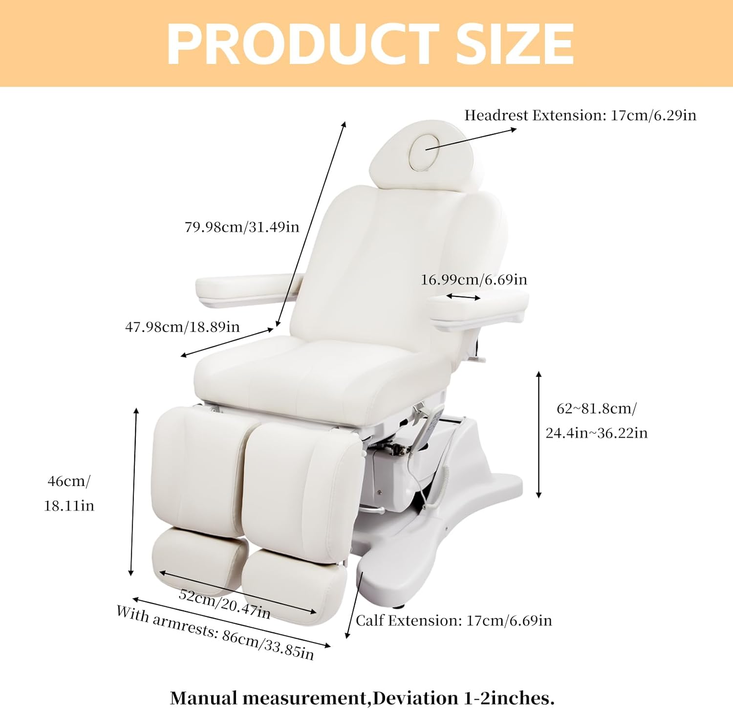 TATARTIST Electric Facial Bed Professional Electric Spa Bed Portable Massage Table Dental Chair Tattoo Facial Chairs for Esthetician Treatment Table All Purpose Aesthetic Chair with 3 Motors