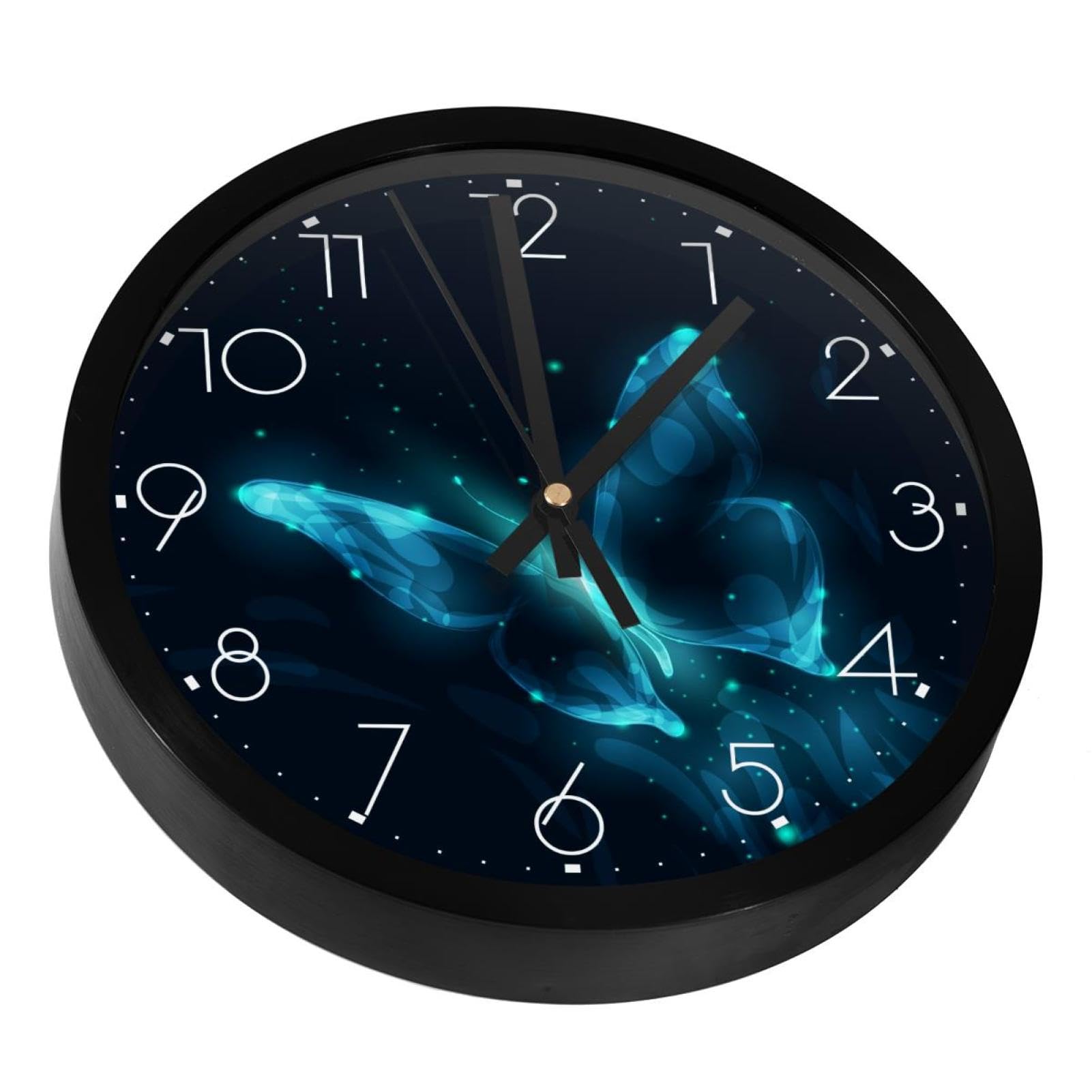 Horloge murale silencieuse à piles design papillon pour salon