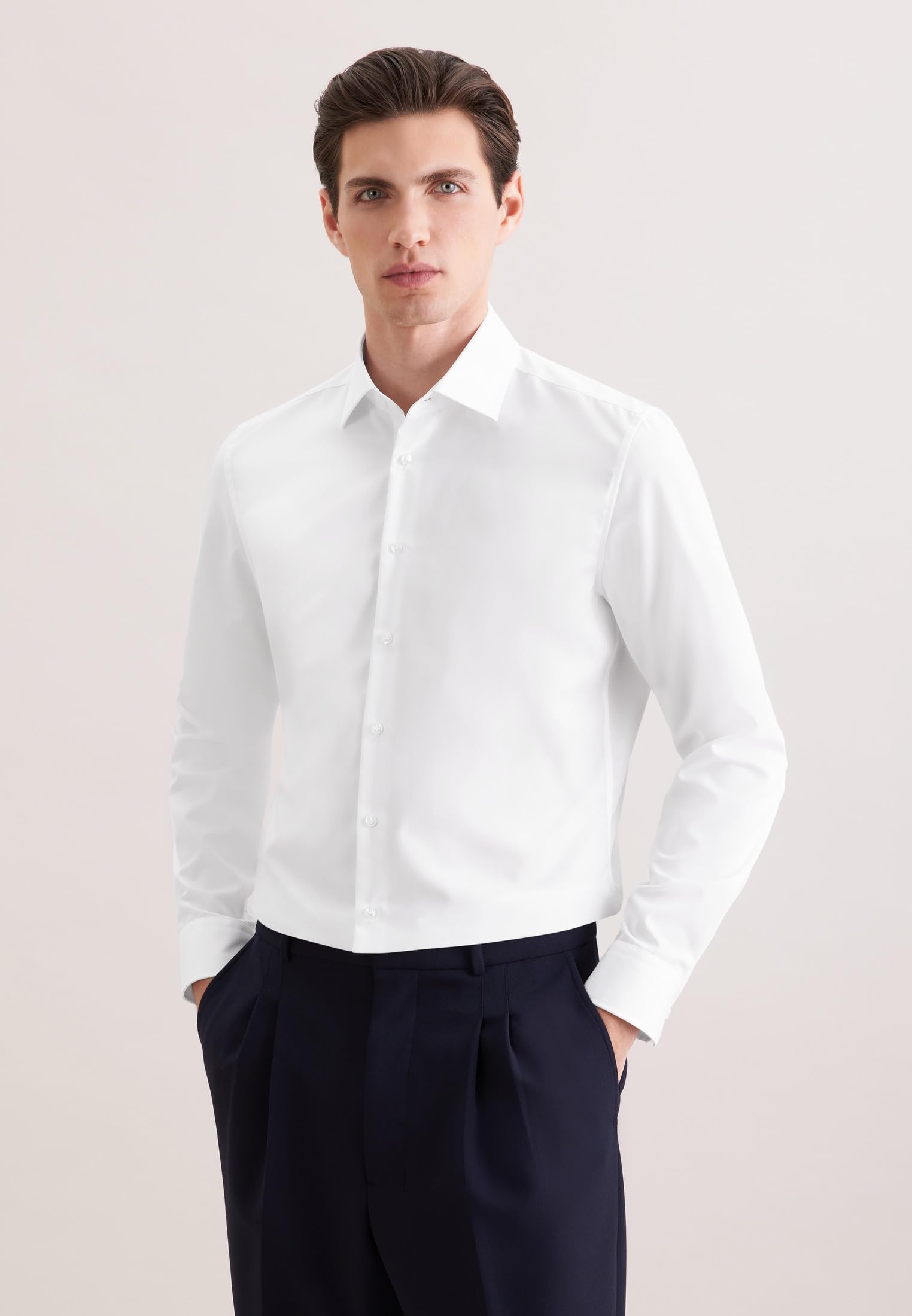 Seidensticker Camicia Business da Uomo - vestibilità Sagomata - No Stiro - Collo Kent - Manica Lunga - 100% Cotone