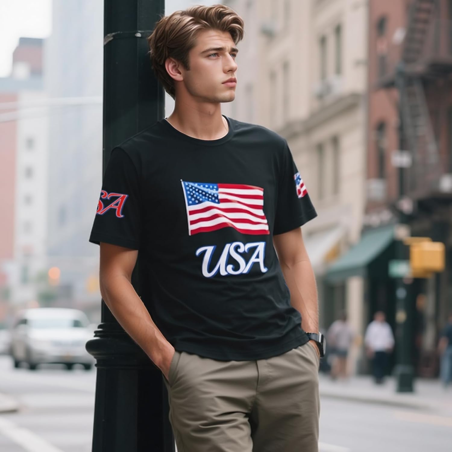 Evankin 4th of July Shirts for Men Patriotic American Flag Short Sleeve Tees Funny Novelty USA Tops Independence Day - Image 5