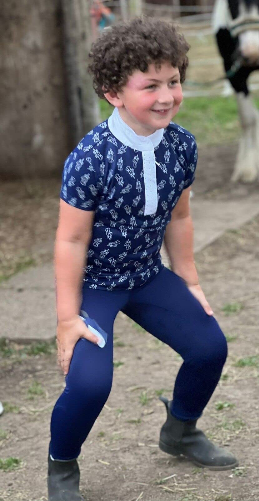 Legging d'équitation pour enfant avec taille pailletée