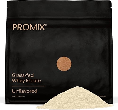 Promix Proteína de suero en polvo, 1.06 oz de aislado de suero alimentado con hierba, 0.16 oz de BCAAs, sin gluten, apto para dieta cetogénica, sin