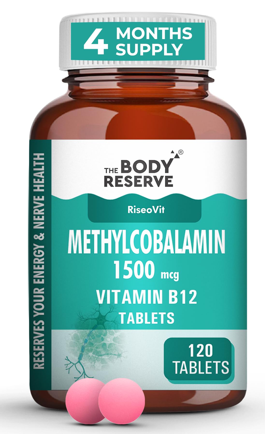 The Body Reserve Vitamin B12 1500 mcg – 120 Veg Tablets