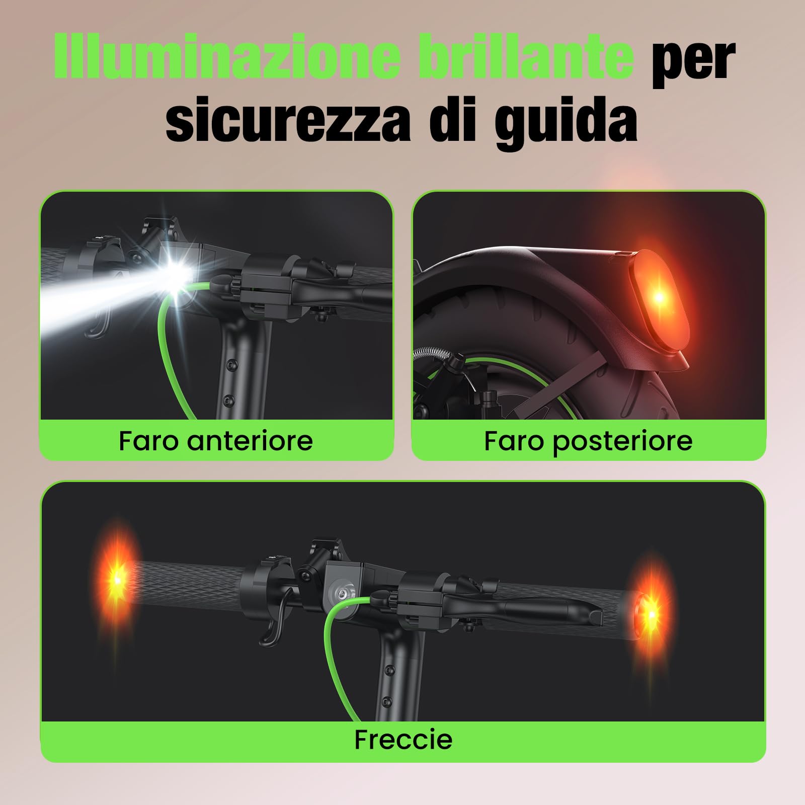 isinwheel S9Pro - Monopattino elettrico per adulti, autonomia 30 km, scooter elettrico 350 W, velocità 6/15/25 km/h, doppio freno, pneumatici da 8,5 pollici infrangibili, sospensione integrata