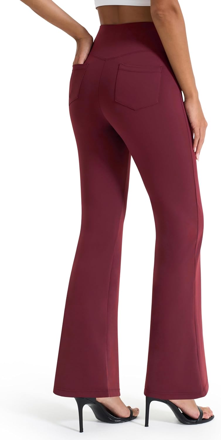 AFITNE Women's Yoga Dress Pants High Waist Pull On Work Pants 2025 Stretchy Office Casual Slacks - Image 3