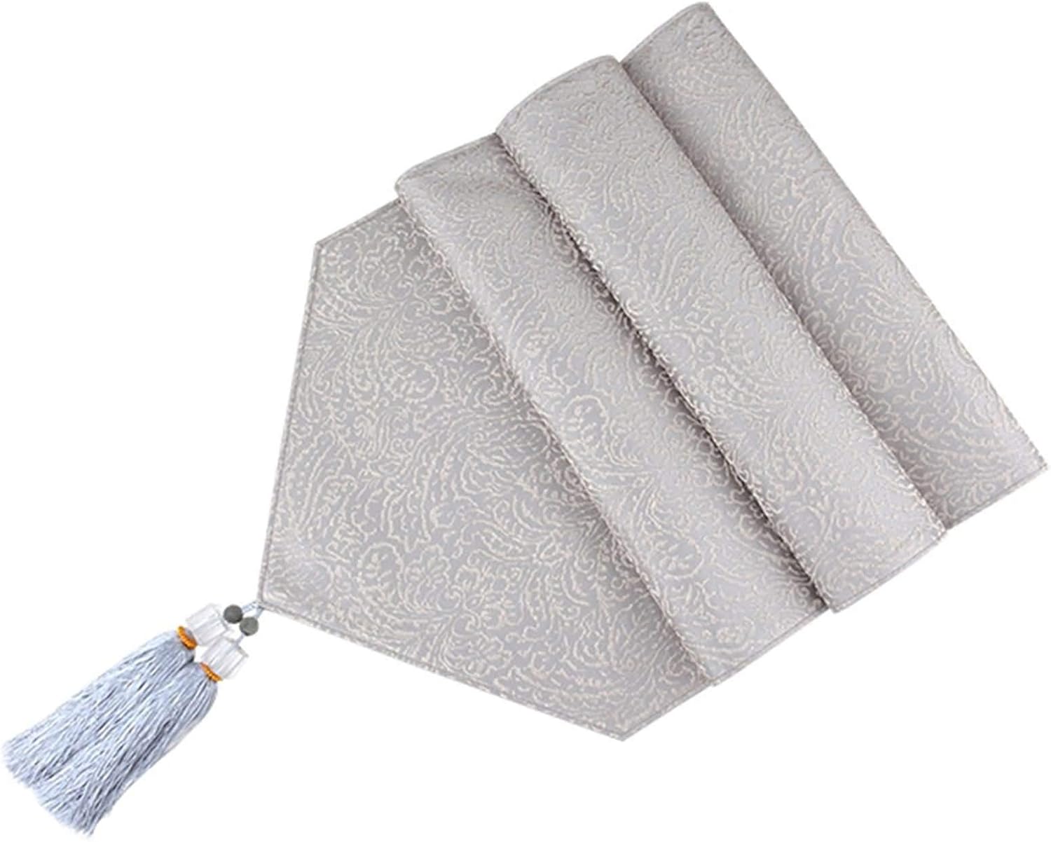 Valentines Day Table Runner,35x200CM,Geometric Pattern with Tassel Autumn Table Runner Rectangle Cotton,Table Runner Small Rectangle Table Beige
