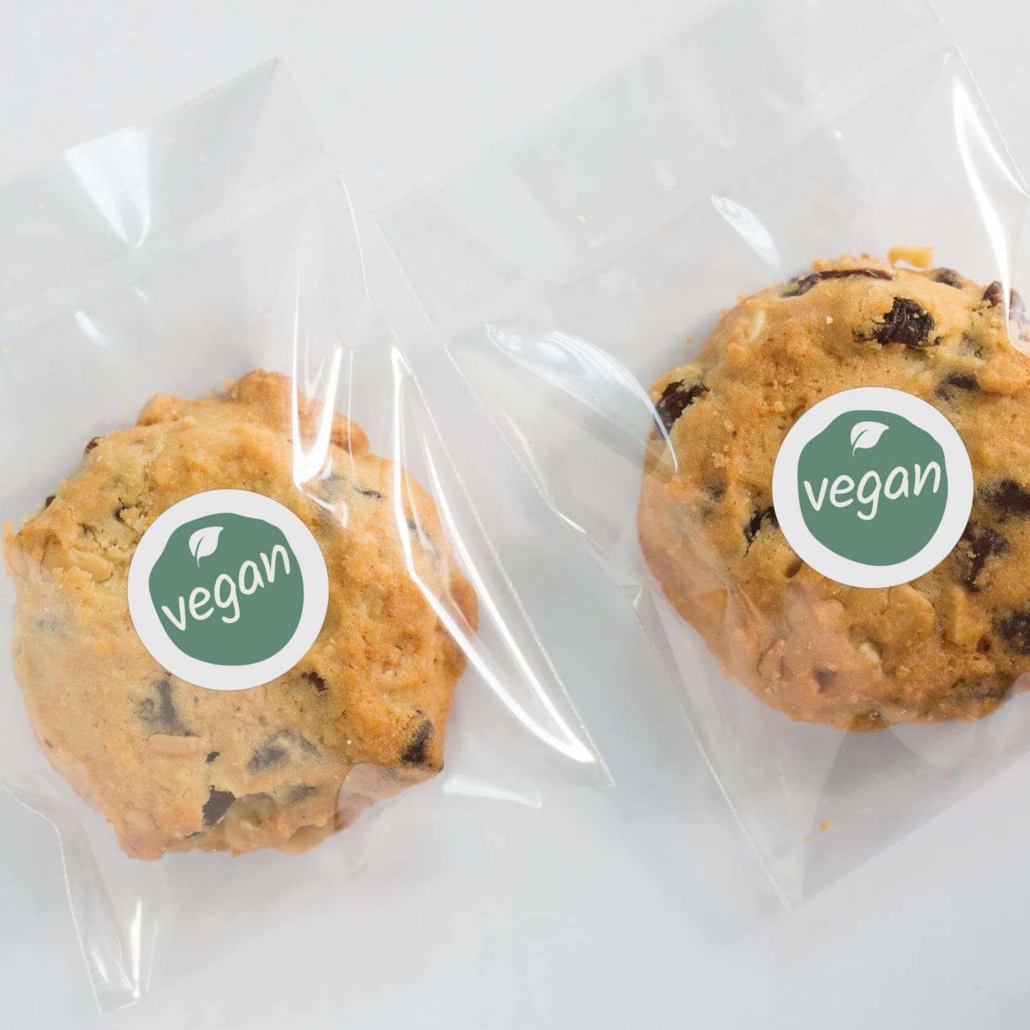 Sage Vegane Aufkleber / 500 weiße glänzende Kreise Lebensmitteletiketten / kleine 2,5 cm einzigartiges Blattlabel Design mit moderner Ästhetik / Made in USA