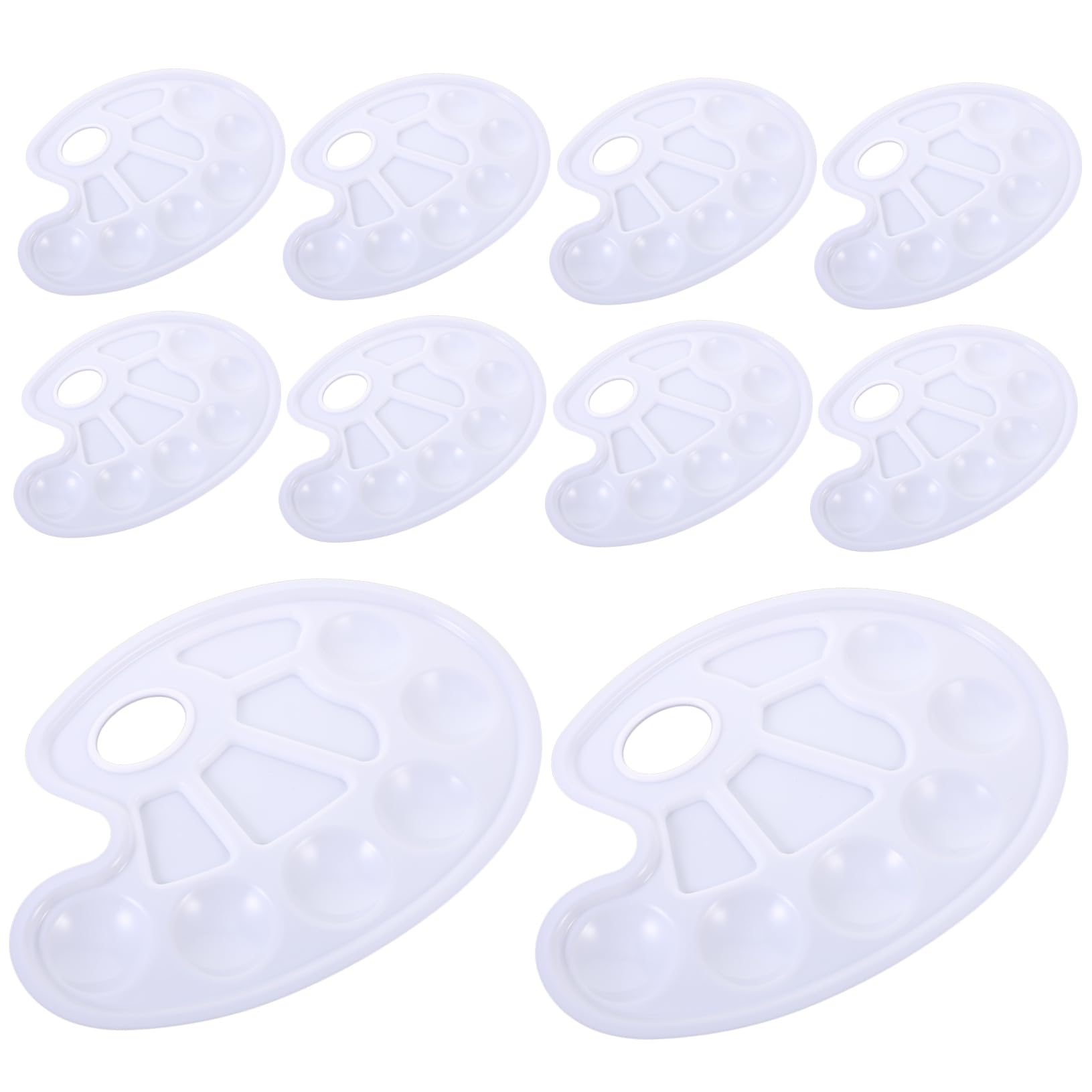 jojofuny 5 Ensembles Palette Plateau Mélange Aquarelle Assiettes Plaques De Peinture Art Bacs À Peinture pour Peinture Acrylique Doublure De Bac À Peinture Plastique Blanche 10 Pièces * 5
