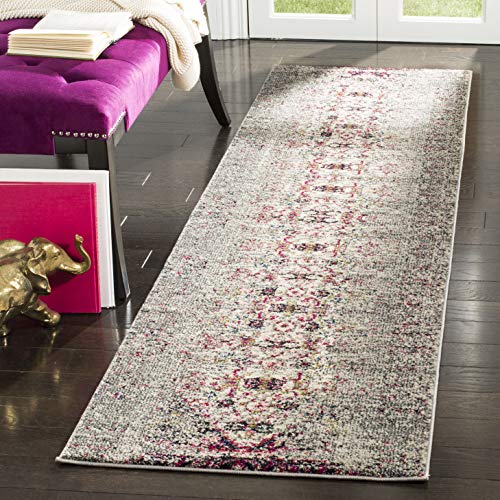 SAFAVIEH Monaco Collection MNC209T Modern Boho Abstract Distressed Non-Shedding Living Room Bedroom Runner, 2'2