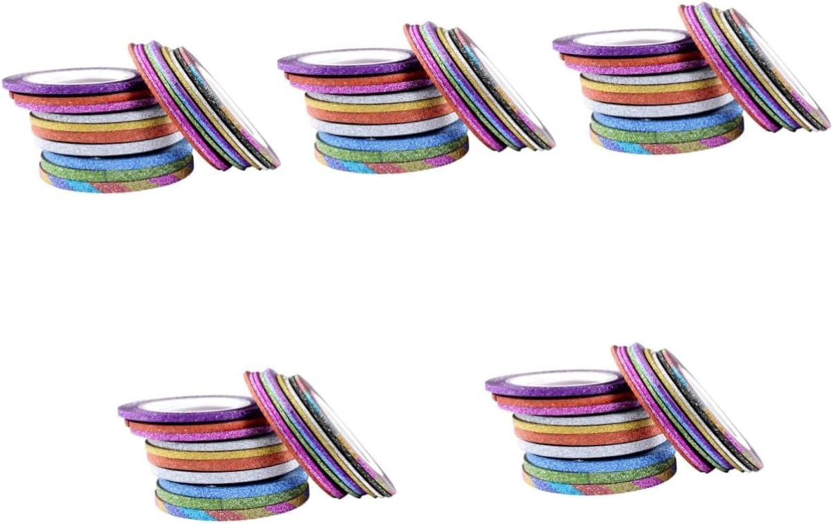 VICASKY 150pcs Nail Colored Adhesive Tape for Creative Manicure Designs Widths Colors Each Nail Decoration for Salons and Home Use