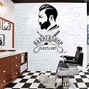 GADGETS WRAP Men's Hair Design Wall Stickers Adhesive Wallpaper Vinyl Removable Window Decoration for Barber Shop Décor