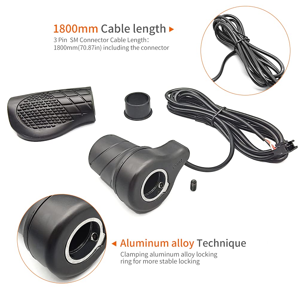 Keenso Fastest Throttle, 1 Pair 3 Wires Universal Electric Twist Throttle Handle For 22.5mm Handlebar