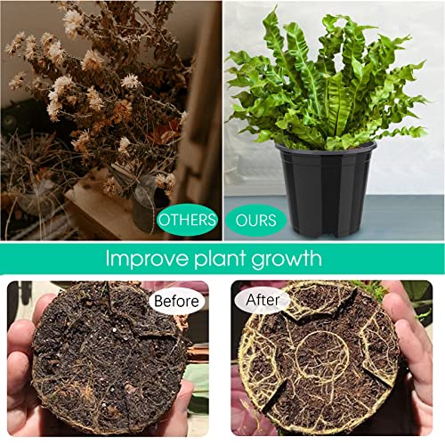 Dunpute 4 5 6 Inch Nursery Pots, 21 Packs Variety Plastic Pots With Drainage Hole, Plant Containers For Seedlings, Succulents, Transplanting (4 5 6 Inch, Black-Round) #TOP3