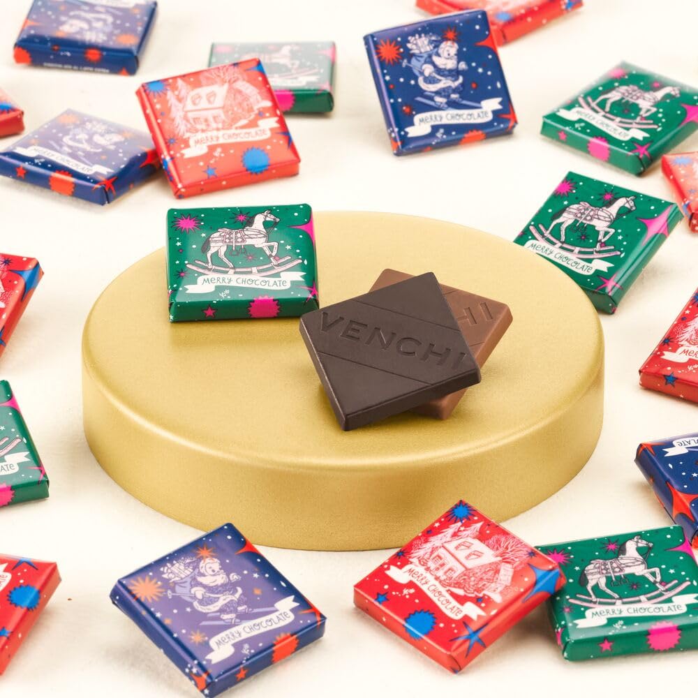 Venchi - Colección Navidad Granblend Natale surtidos, 1 kg - Bombones motivo navideño - Marcador de lugar - Idea de regalo - Sin gluten