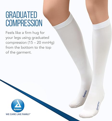 Miniatura 4 de Dynarex DynaFit Medias de compresión hasta la rodilla, 15-20 mmHg, ayudan a prevenir coágulos de sangre, aliviar el dolor y las venas varicosas,