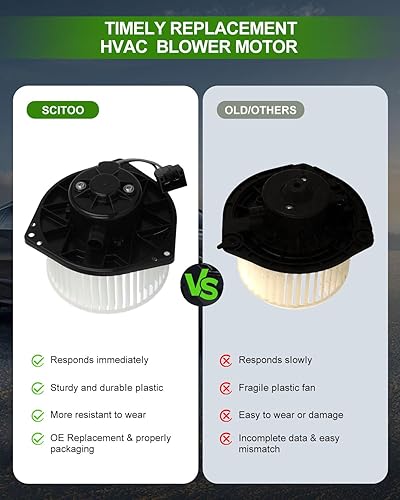Vista 671 de SCITOO 700188 Reemplazo del motor del ventilador HVAC con jaula de ventilador para Toyota Tacoma 2005-2015, reemplazo OE - 87103-04043, 87103-04044