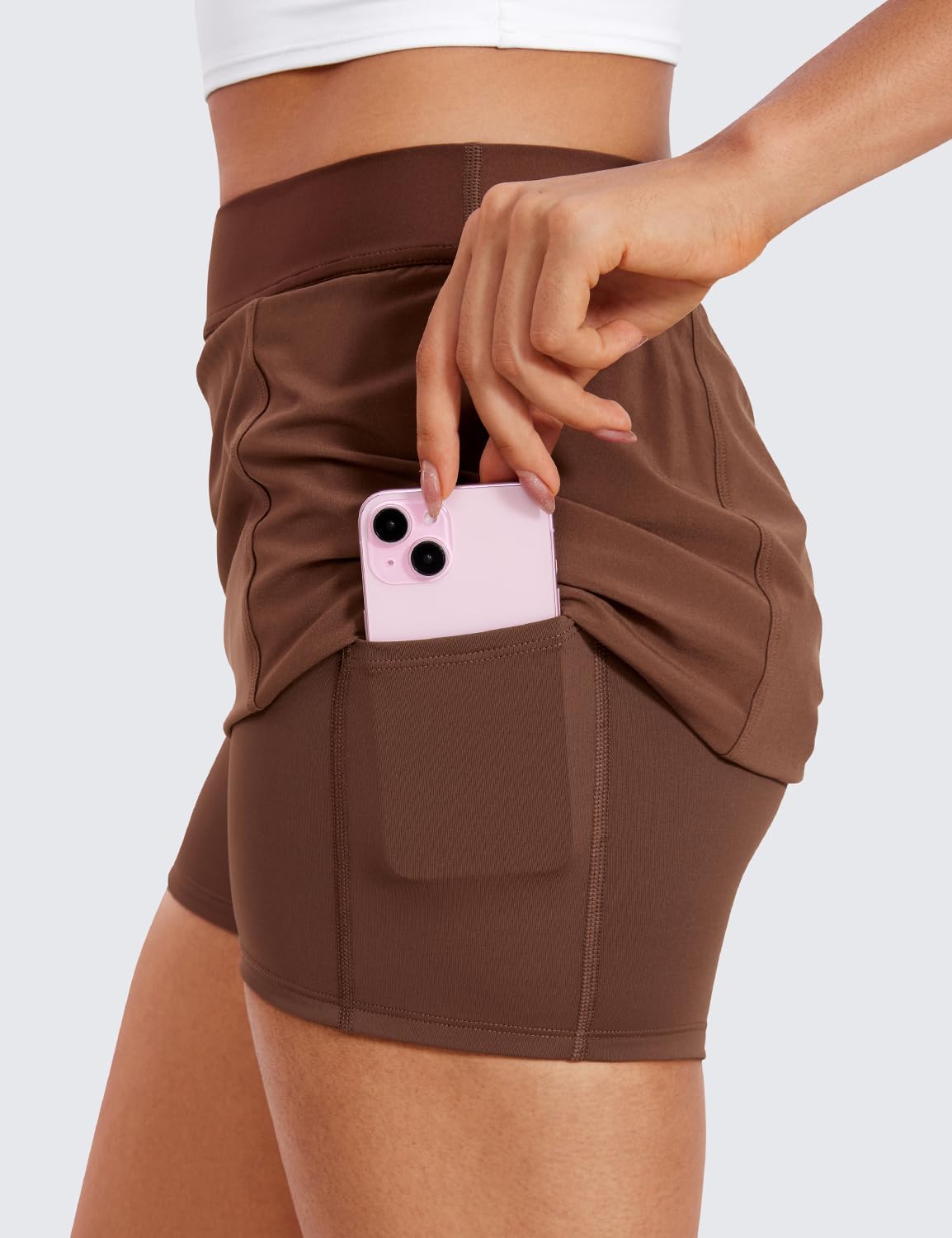 CRZ YOGA A Line Golf Skirts for Women High Waisted Casual Tennis Pickleball Athletic Skorts with Shorts Pockets - Image 4