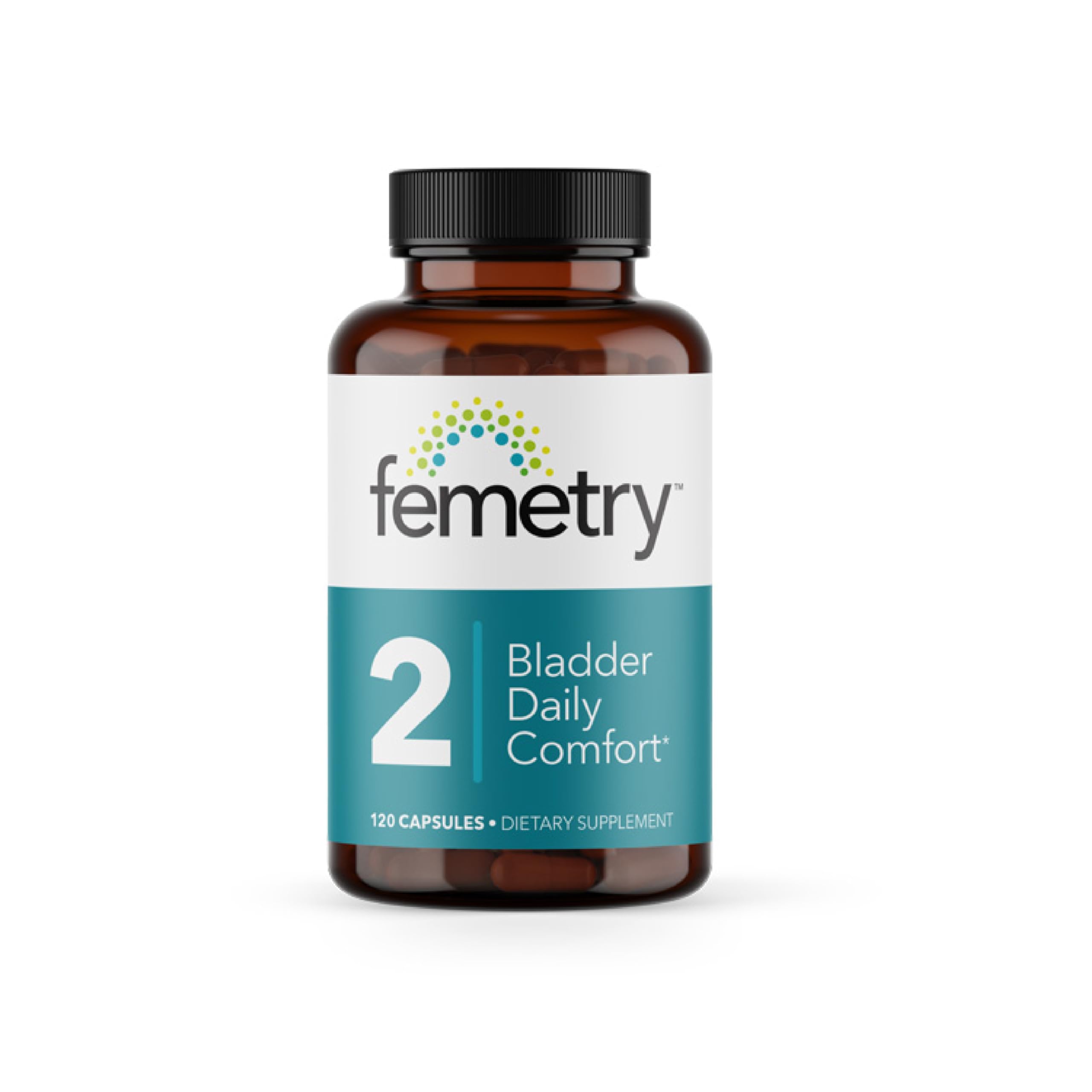 Femetry Bladder Daily Comfort - Soothes Irritation - Supports Healthy Histamine Response - Promotes Bladder Lining Health - Interstitial Cystitis - 120 Capsules