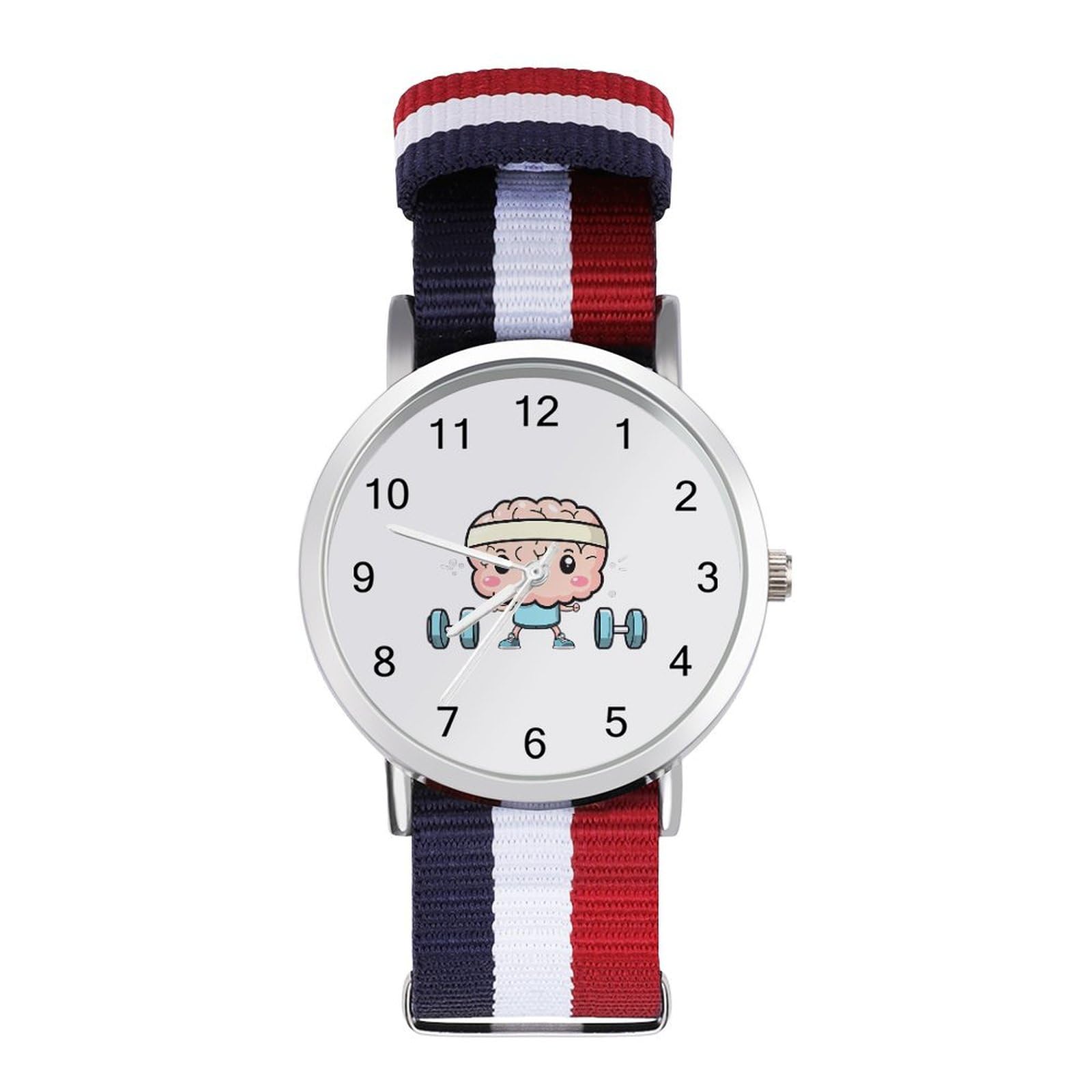 Brain Lifting Weights Funny Wrist Watches for Men Women Fashion Graphic Watch for Work Workout