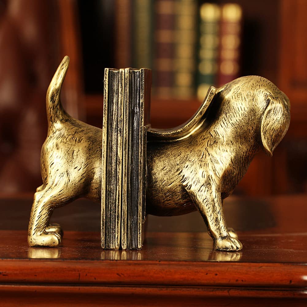 Fermalibri a forma di cane bassotto, stile europeo, retrò, fermalibri per scaffali fermalibri per libri pesanti, decorazione per la casa