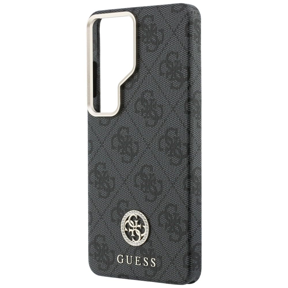 CG MOBILE Guess 4G Strass Logo Compatible avec MagSafe Coque pour iPhone Samsung Galaxy S26 Ultra (Noir)