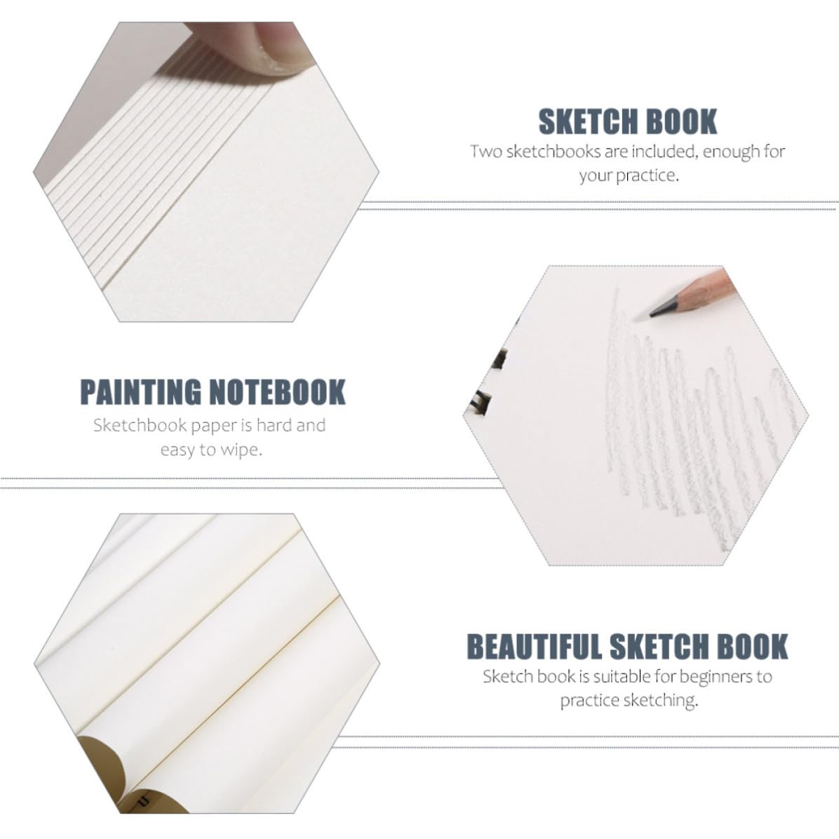 HEMOTON 2 Piezas Cuaderno de Bocetos para Alumno Papel
