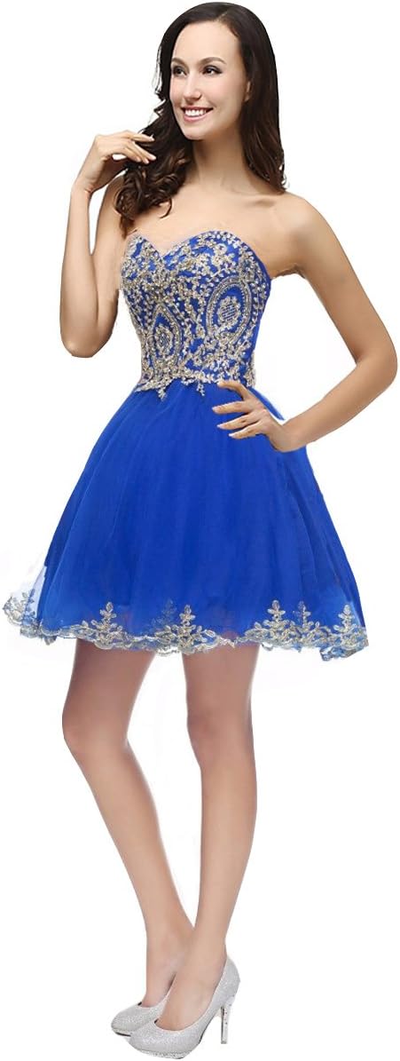 Lemai Tulle Little Black Short Gold Lace Corset Prom Homecoming Cocktail Dresses
