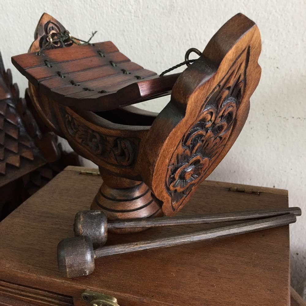 Model Wooden Xylophone (Ranat) Brown Teak Wood Thai Music Instrument Home Decor