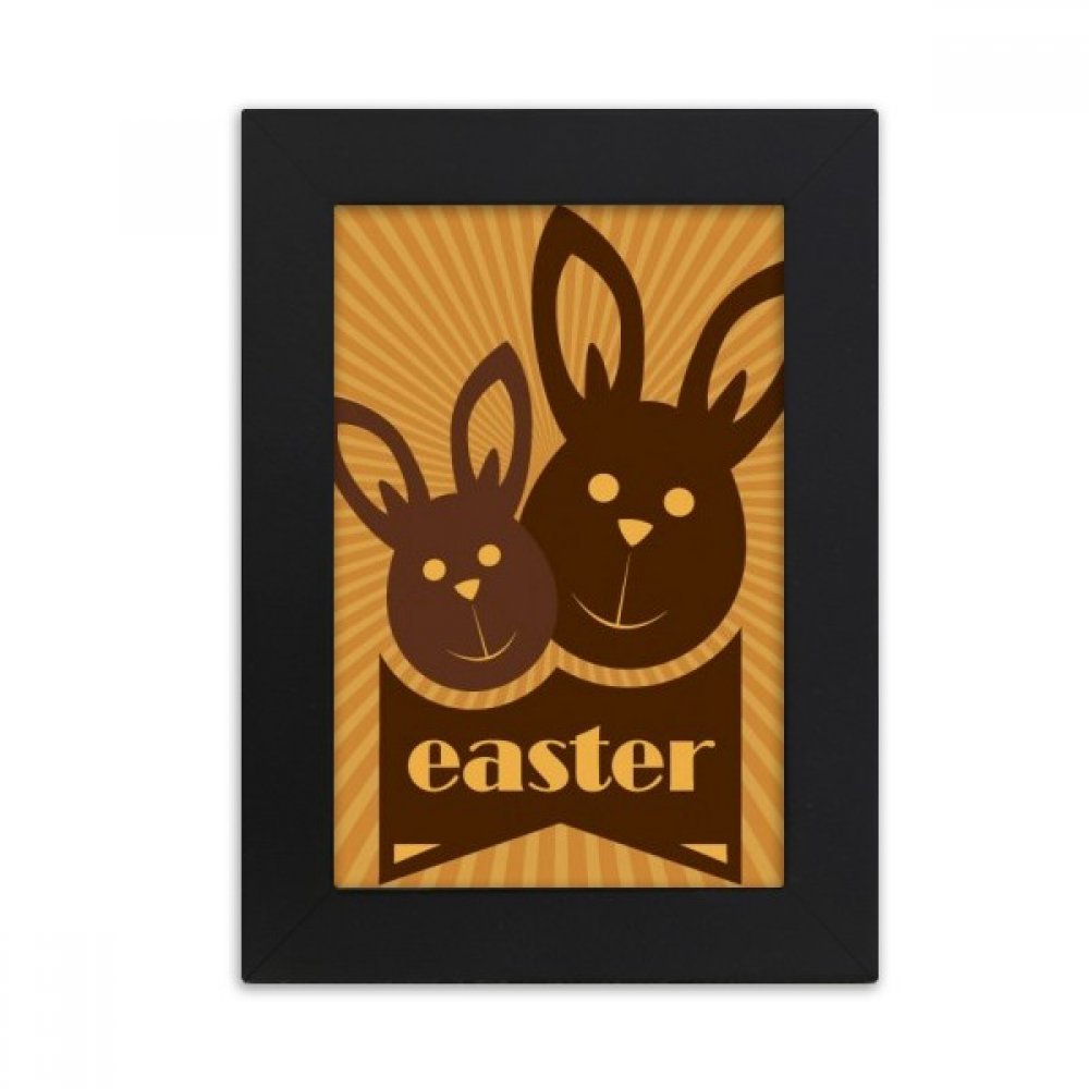 Cadre photo noir d'art 5X7 pouces avec peinture lapin de Pâques