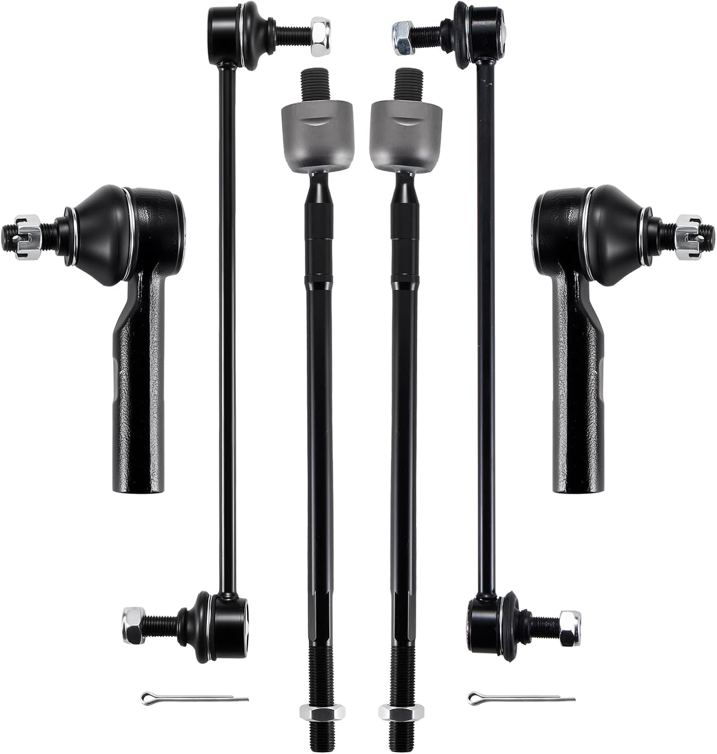 BDFHYK 6pcs Steering & Suspension Kit Compatible with Honda Odyssey 2011-2017,2*Outer tie rod ES800333+2*Inner tie rod EV800909+2*Stabilizer Bar Link K750304