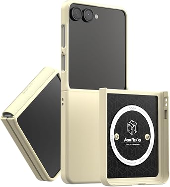 araree Aero Flex M Samsung Galaxy Z Flip 6 Case Improved Version with Hinge Protection, Compatible with Magsafe Accessories & Chager Anti-Fingerprint,Thin & Slim, Shockproof Case Cream, Z Flip 7