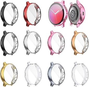 RuenTech Compatible with Samsung Galaxy Watch Active 2 40mm Case SM-R830, Scratch-Resistant Protector Soft Flexible TPU Plated Protective Case 10-Pack