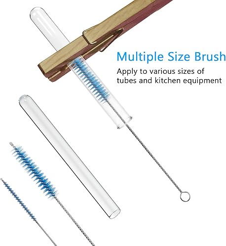 Vista 72 de CiaraQ Cepillos de limpieza de botellas, juego de cepillos de tubo de nailon de 8 pulgadas, limpiador para botellas de cuello estrecho, tazas