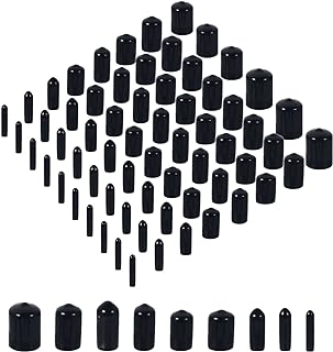 Aleric 163pcs Rubber End Caps, Round Bolt Covers Caps, Vinyl End Caps Screw Thread Protectors, Rubber Screw Covers Bolt Caps for Metal Tube Rod Bolt in 9 Sizes from 2mm to 20mm (Black)