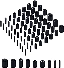 Aleric 163pcs Rubber End Caps,Round Bolt Covers Caps,Vinyl End Cap Screw Thread Protectors,Rubber Screw Cover Bolt Cap for Metal Tube Rod Bolt in Size 2mm 3mm 4.5mm 6mm 7mm 8mm 9mm 12mm 20mm(Black)