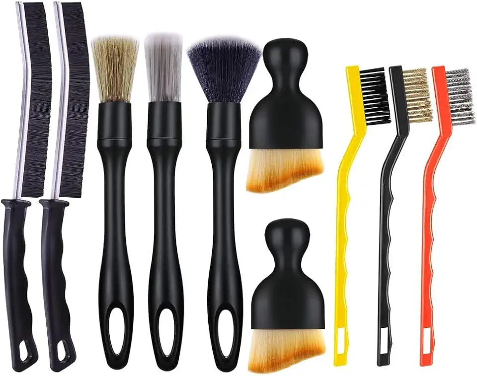 Car Detailing Brush Set, 10 PCS Car Interior Cleaning Soft Brush Car Cleaning Brushes with Soft Bristles Car Brush Interior Dust Removal Brushes Tool for Dashboard Wheel Rims Air Vent