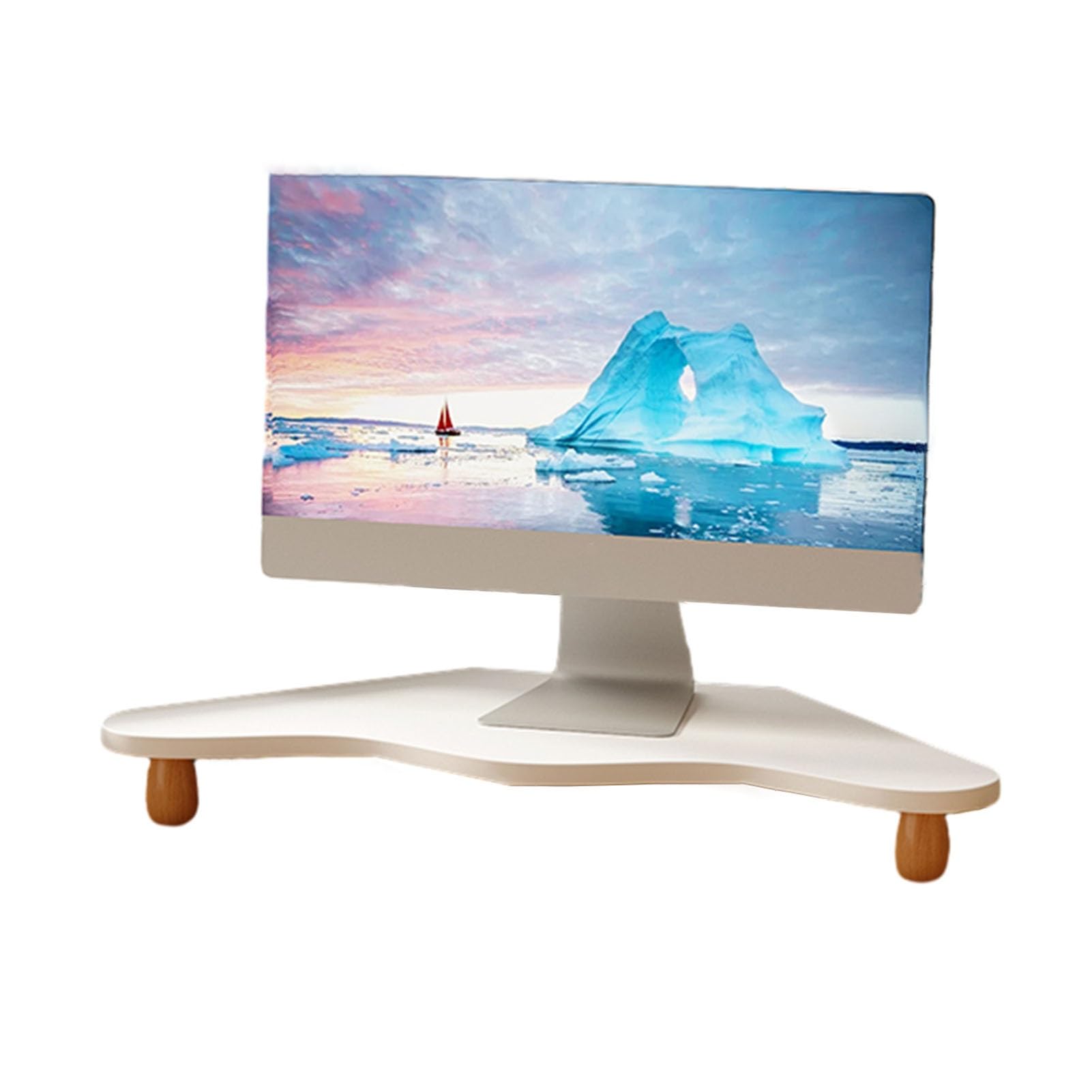 Support de moniteur triangulaire blanc : élévateur d'angle ergonomique