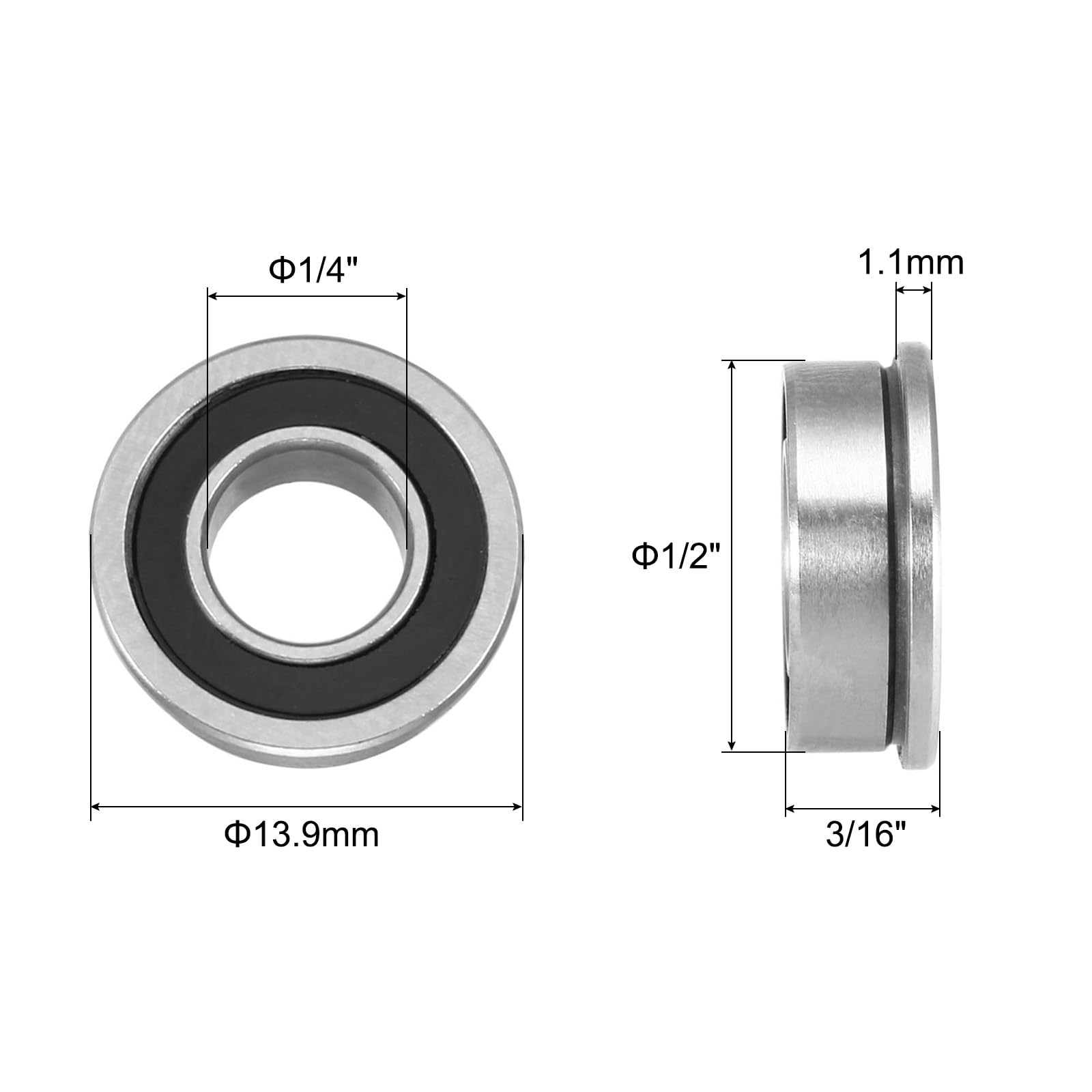 2 Roulements à Billes 608-2RS 8x22x7mm - Acier Chrome ABEC3 Pour Machines Et DIY