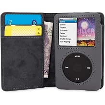 Snugg iPod Classic Leather Flip Case - Executive Apple Cover Wallet for 7th Generation Legacy Series - Grey