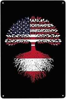 Usa America And Austria Austrian Flags Combo Printed Metal Wall Sign 8x12in Decor For Indoor Outdoor5