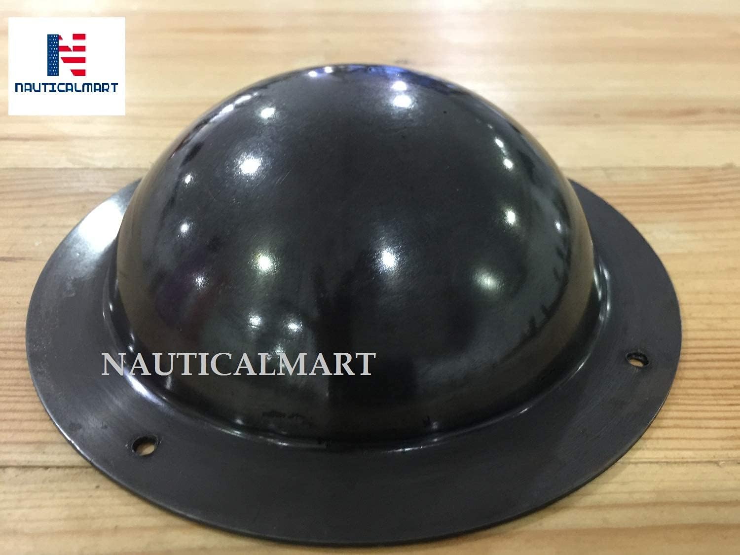NauticalMart Medieval Shield Boss Blackend Finish Hand Forged 16 Gauge