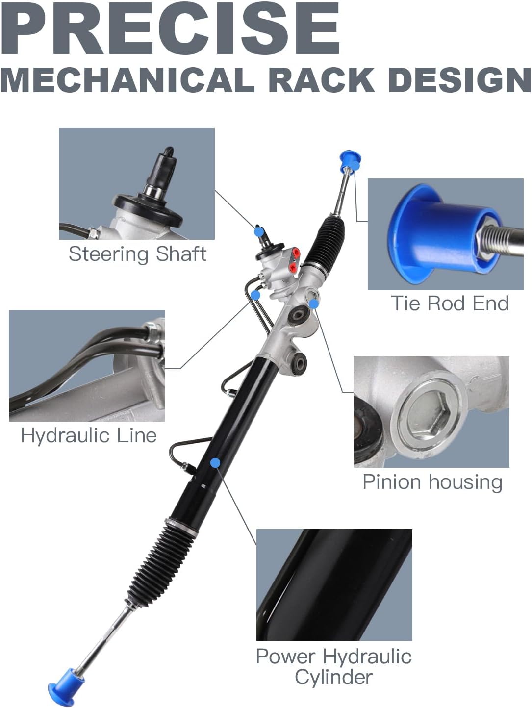 Rack and Pinion Kit Compatible with Chevy Colorado 2004-2006 2.8L 3.5L RWD, GMC Canyon 2004-2006 2.8L 3.5L RWD, Isuzu i-280 2006, Hydraulic Power Rack and Pinion Steering Assembly Replace OE 97-1019