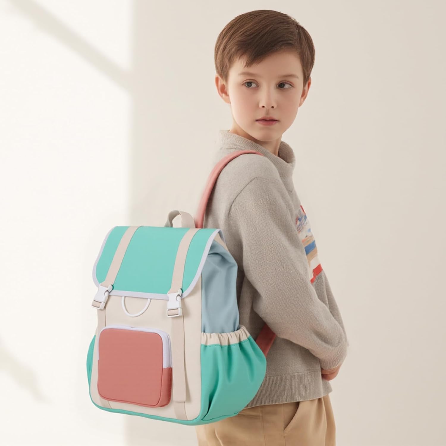 Girls Backpack Travel Backpack For School Kids Canvas Book Boys, Green
