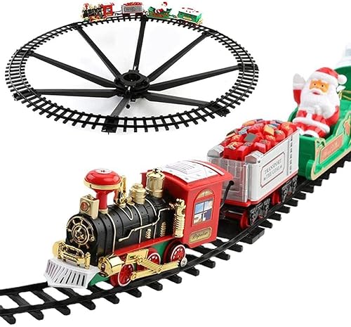 Miniatura 2 de Juego de tren de juguete de Navidad con luz y sonido, Haning, juguete de tren eléctrico de Navidad alrededor del árbol de Navidad, motor de