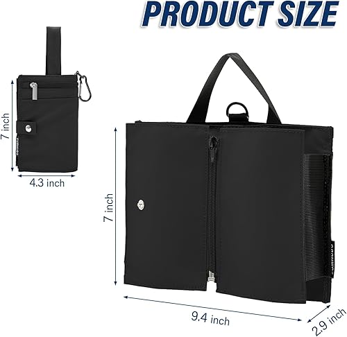 Miniatura 3 de Portavasos de equipaje para maletas, portavasos, plegable, portátil, con asa y gancho, soporte para bebidas de equipaje para dos tazas de café,