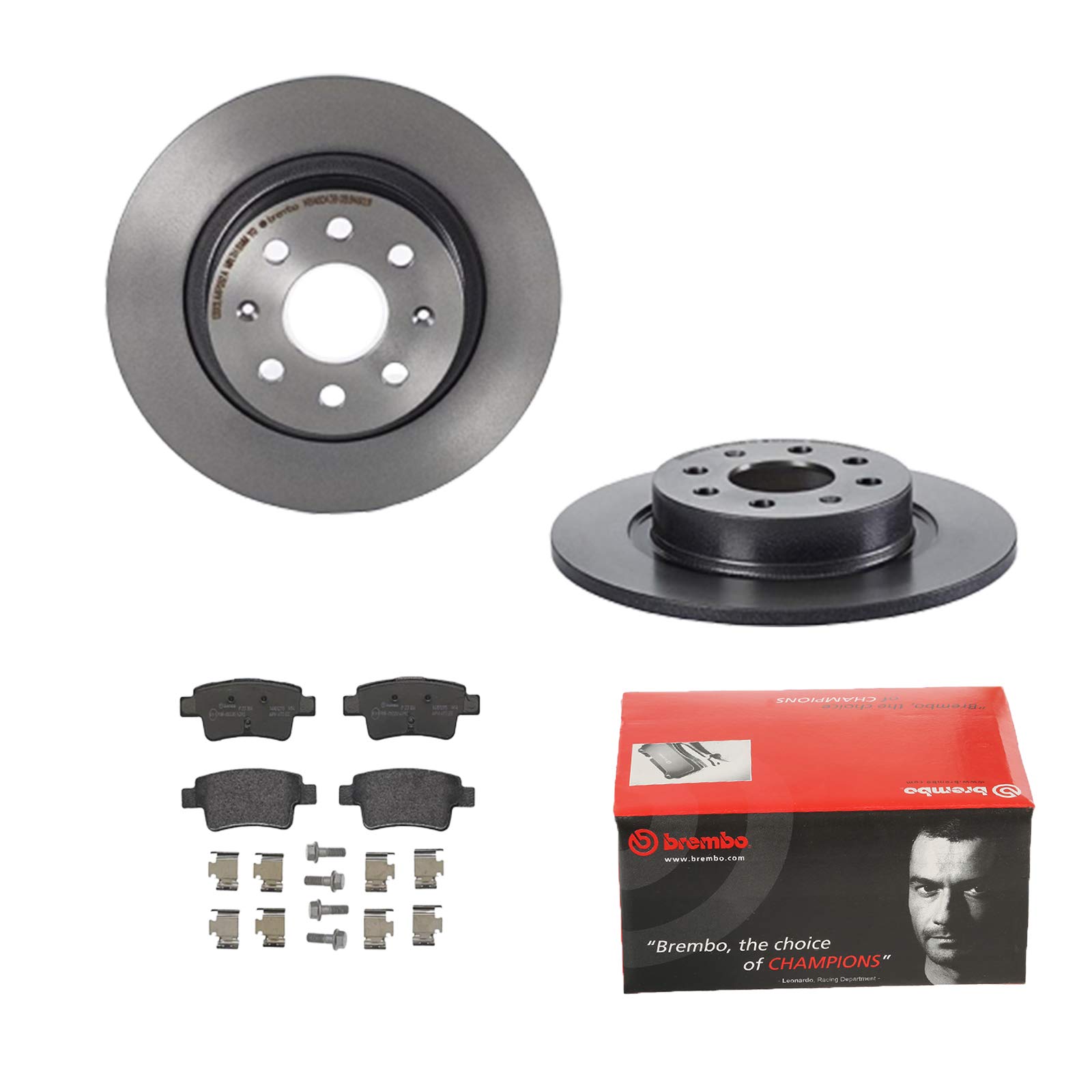 2 Bremsscheiben Voll 264 mm + Bremsbeläge Hinten von Brembo Voll (1420-55480) Bremsensatz Bremsanlage Bremsen-Kit,Bremsenset, Bremsscheiben, Bremsbeläge, Bremsen-Set, Beläge, Bremsbelag,