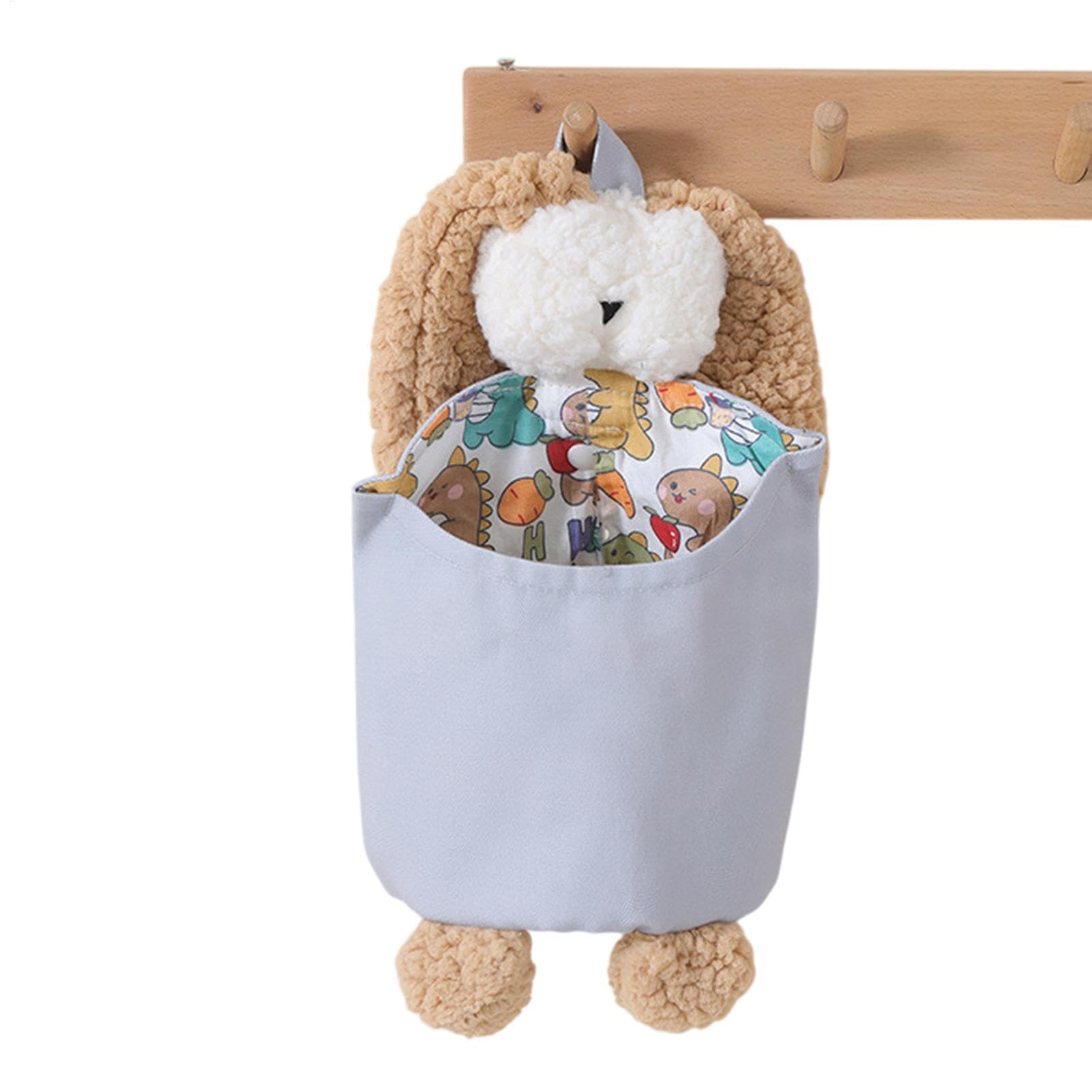Wielofunkcyjny pojemnik na pieluchy, torba nocna w kształcie królika dla dzieci, stylowy organizer do łóżeczka, wszechstronne przechowywanie niezbędnych rzeczy dla niemowląt do pokoju dziecięcego