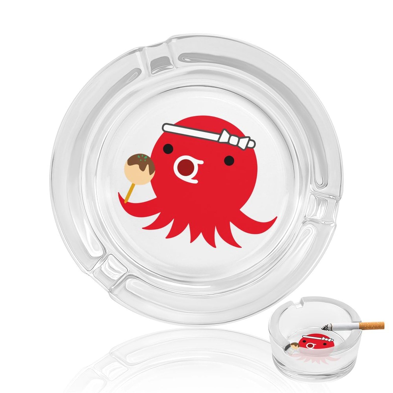 ★【未使用品】 灰皿 タコ たこ 昭和レトロ 赤 タバコ ペンギンライター レトロ 携帯灰皿 たばこ屋さん カラビナ付き