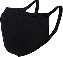 R.Two Máscara De Tecido Ninja Preta 2 Camadas Com Clip Nasal 1 Unidade